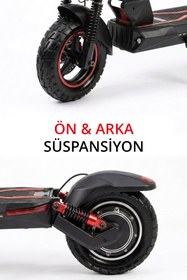 Resim Piranha 5020K 800W Elektrikli Scooter 48V 10.4Ah 40 Km Menzil Katlanabilir LED Aydınlatma Sinyal 