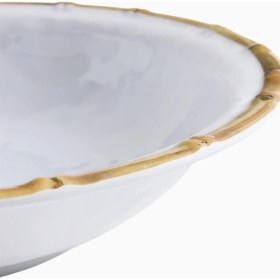 Resim Crate & Barrel Jake Arnold Abbott Beyaz & Bambu Melamin Servis Kasesi 