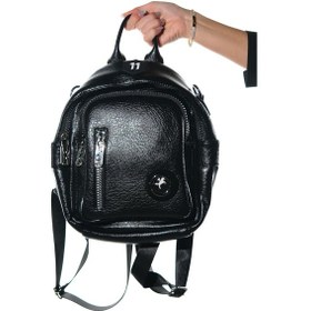 Resim Luvishoes Straw Siyah Grain Kadın Sırt Çantası 