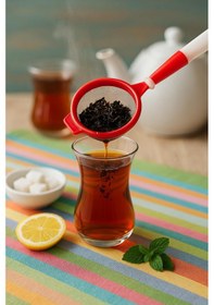 Resim Çay Süzgeci Demlik Süzgeci Siyah 