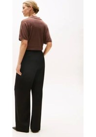 Resim Tommy Hilfiger Viskon Twill Rahat Kesim Düz Paça Kadın Pantolon Ww0ww46749bds Siyah 