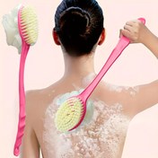 Resim 1 adet Çok Fonksiyonlu Banyo Fırçası, Sırt Peelingi, Uzun Saplı Yumuşak Kıllı Japon Banyo Fırçası, Sırt için Çok Fonksiyonlu Çift Amaçlı Çamur Ovma Banyo Fırçası, Mavi/pembe, Peeling 