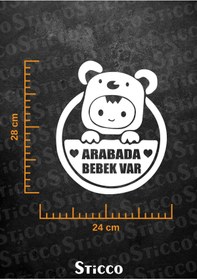 Resim Sticco Arabada Bebek Var Araba Cam Sticker 24x28cm 