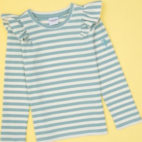 Resim U.S. Polo Assn. Kız Çocuk Mint Çizgili Bisiklet Yaka Sweatshirt 50317983-VR090 