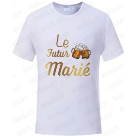 Resim Kuclut Fransız Evlilik Takımı Bekarlığa Veda Partisi T-shirt Damat Moda Grafik Düğün Tişörtgökyüzü Mavierkek Gökyüzü Mavi 