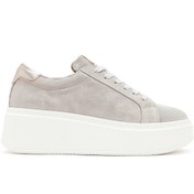 Resim Women's Beige Lace-Up Chunky Sole Suede Leather Sneakers Derimod