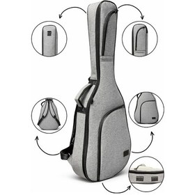 Resim Soft Case Gri Keten Klasik Gitar Kılıfı Taşıma Çantası 