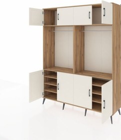 Resim Hyperion Gardrop 10 Raflı 8 Kapaklı 2 Askılı 176x44x221 Çam-aytaşı/çam Aytaşı/çam 