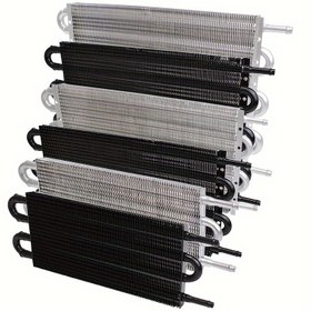 Resim 4, 6 veya 8 satır bulunan evrensel şanzıman soğutucu kiti, gümüş ve siyah alüminyumdan yapılmıştır, yüksek performanslı araba motoru şanzıman yağı için tasarlanmıştır. 