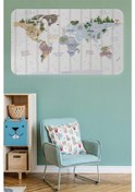 Resim Eğitici Dünya Haritası Dünya Atlası Çocuk Ve Bebek Odası Duvar Sticker -60x105-3825 Renkli 
