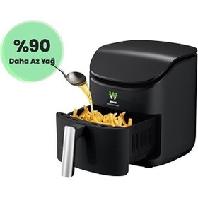 Resim Wiami Airfryer 3.5 L Akıllı Siyah Yağsız Hava Fritözü 