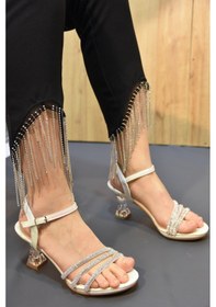 Resim Erbay Şeffaf Topuklu Kadın Abiye Ayakkabı Sedef D8799 Sdf Sedef 