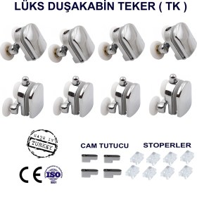 Resim Ayrıntıshop Duşakabin / Cam Kabin Tekerleği Lüks Takım Set 8Li 