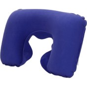 Resim Lacivert Şişme Boyun ve Seyahat Yastığı, Ortopedik ve Kadife Konforu ile Rahatlık Sağlar 