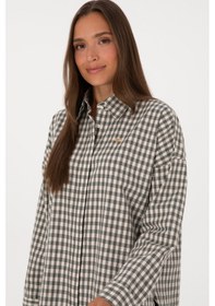 Resim U.s. Polo Assn. Kadın Koyu Yeşil Gömlek Desenli 50316679-vr079 Koyu Yesıl 
