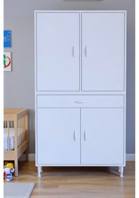 Resim Eliusta Nexa Modüler Dolap 85 Cm Banyo/mutfak Dolabı Extra Kullanım Alanlı 85x173x32,5 Cm Beyaz Dolap Beyaz 