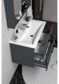 Resim Teta Home Batum 65 Cm Mdf Banyo Dolabı Seti Antrasit Antrasit 