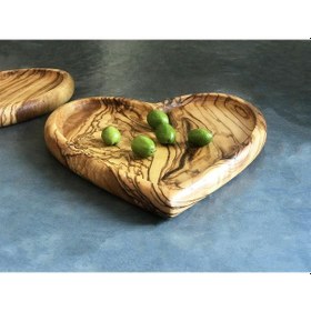 Resim Zethome Zeytin Ağacı Ahşap Kalp Servis Tabağı 