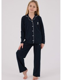 Resim U.s. Polo Assn Kız Çocuk Lacivert Gömlek Pijama Takımı 5274-48862 Lacivert 