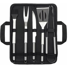 Resim Mufunye Barbekü Seti Paslanmaz Çelik Barbekü Aleti, 5 Adet Barbekü Aksesuar Seti, Izgara İçin Barbekü Gereçleri, Kamp Izgarası İçin Barbekü Seti 