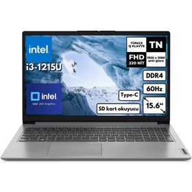 Resim IdeaPad 82QD00GMTX BT43 Intel Core i3 1215U 15.6" 24 GB RAM 1 TB SSD FHD W11Pro Laptop 