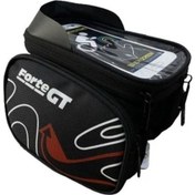 Resim FORTE GT BİSİKLET ÇANTASI KADRO ÜSTÜ TELEFONLUKLU SİYAH KIRMIZI X Siyah 
