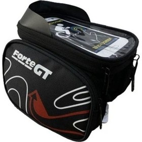 Resim FORTE GT BİSİKLET ÇANTASI KADRO ÜSTÜ TELEFONLUKLU SİYAH KIRMIZI X Siyah 