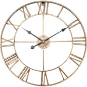 Resim Klasik Metal Büyük Yuvarlak Demir Duvar Saati Romen Rakamları Ev Dekoru (Altın 60CM Çapında) (Yurt Dışından) 