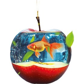 Resim Homyl Elma Balık Tankı 2d Asılı Süs Yaratıcı Çok Amaçlı 7.3cmx8cm 