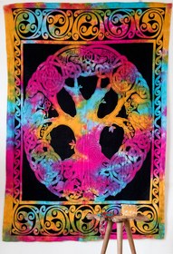 Resim Lila Rosa Mandala Desenli Yatak Ve Duvar Örtüsü 