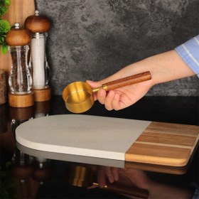 Resim Ahşap Saplı Gold Ölçü Kaşığı 60 ml 