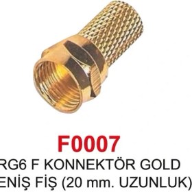 Resim Swat F0007 Rg6 F Gold Geniş Fiş Konnektör 20 mm 100 Adet 