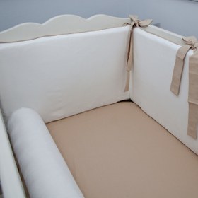 Resim Ekru - Bej Bumper | Beşik Yan Koruma - 70x140 / Düz bumper 