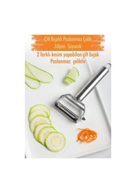 Resim Paslanmaz Çelik Sebze Meyve Julyen Soyucu & Doğrayıcı 17 Cm Çok Renkli 