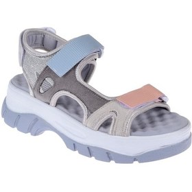 Resim Pullman Sms Cırtlı Comfort Kadın Sandalet SMS-4740 GRİ MULTİ 