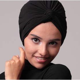 Resim Sahra Şal Dünyası Dolama Bone Siyah (HAZIR MODEL) 