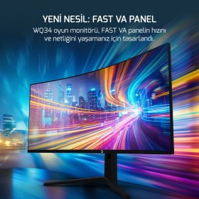 Resim Gamepower WQ34 34'' 3440x1440 180Hz Curved VA Gaming Monitör 1ms Tepki Süresi 