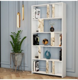 Resim Variant Variant Lima Kitaplık - Beyaz / Beyaz Mermer 