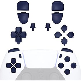 Resim eXtremeRate Yedek D-pad R1 L1 R2 L2 Tetikleyiciler Paylaşım Seçenekleri ps5 Kontrol Cihazı için Yüz Düğmeleri, Özel Tam Set Düğmeleri Onarım Setleri ps5 Kontrol Cihazı için Araçlar ile - Gece Mavisi 