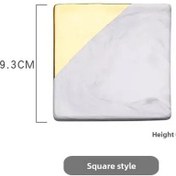 Resim Springsun Danimarka Tarzı Seramik Bardak Altlığı, Mermer Desenli Isı Dayanıklı, Altın Kenarlı, Fotoğraf Seti, Minimalist Ev Dekoru Kare 