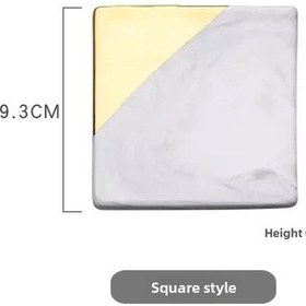 Resim Springsun Danimarka Tarzı Seramik Bardak Altlığı, Mermer Desenli Isı Dayanıklı, Altın Kenarlı, Fotoğraf Seti, Minimalist Ev Dekoru Kare 