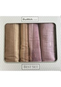 Resim Özdilek Pure Line Best Havlu Seti Bej-lila Çok Renkli 