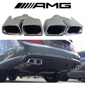 Resim İtibar Mercedes Amg Egzoz Ucu C180-s63-w204-w221-c Class-s Class Uyumlu 