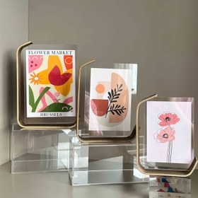 Resim HD Akrilik Ekranlı Vintage Ahşap Fotoğraf Çerçevesi - Düğün Fotoğrafları için Çift Taraflı Masaüstü Resim Tutucu, 4x6 & 12.7x17.78 cm Boyutları Mevcut 