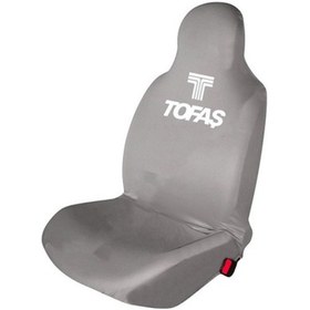 Resim Tofaş Uyumlu Kartal Penye Oto Koltuk Kılıfı - Marka Logo Baskılı - Gri 