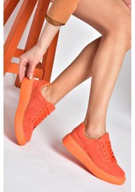 Resim Fox Shoes P602045002 Turuncu Süet Kadın Spor Ayakkabı Sneakers Turuncu 