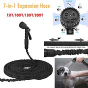 Resim 75ft/100ft/150ft Genişletilebilir Bahçe Hortumu, 7'li Püskürtme Modları, Sızdırmaz Tasarım & 3/4 İnç Sağlam Bağlantı - Ağır Hizmet Kauçuk Hortum için Dış Mekan, Evcil Hayvan Yıkama, Araba Temizliği, Bahçe Bakımı - Kompakt Depolama, Uygunluk, Bahçe Hortum Tutucu 