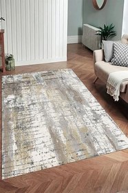 Resim Rovigo Dijital Baskı Yıkanabilir Kaymaz Taban Salon Halısı Ve Yolluk RV144-FNL449, Sarı, 50 x 80 