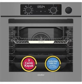 Resim Simfer 11 Fonksiyon Gri 3'lü Ankastre Set (8246 Fırın + 3538 Ocak + 8736 Davlumbaz) 