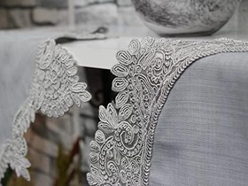 Resim Çeyiz Diyarı Gerdan Keten 3 Parça Yatak Odası Takımı Silver 